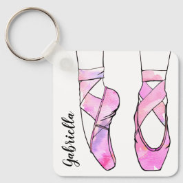 ピンクバレリナパーソナライズされたバレエ キーホルダー