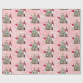 ピンクバレリナホリデーナッツクラッカークリスマス紙 ラッピングペーパー (フラット)