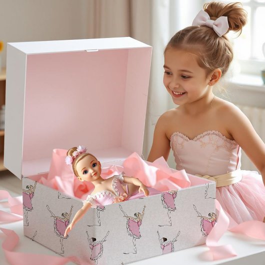 ピンクバレリナラッピング紙 ラッピングペーパー