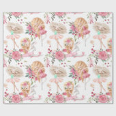 ピンクバレリナラッピング紙 ラッピングペーパー (フラット)