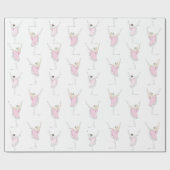 ピンクバレリナラッピング紙 ラッピングペーパー (フラット)