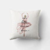 ピンクバレリーナで踊ると人生が良くなる クッション (裏面)