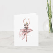 ピンクバレリーナで踊ると人生が良くなる サンキューカード (正面)