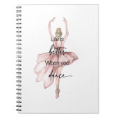 ピンクバレリーナで踊ると人生が良くなる ノートブック (正面)