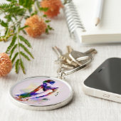 ピンクバレリーナウォーターカラーコンテンポラリーアート キーホルダー (側面)