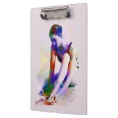ピンクバレリーナウォーターカラーコンテンポラリーアート クリップボード (左)