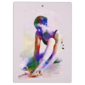 ピンクバレリーナウォーターカラーコンテンポラリーアート クリップボード (裏面)