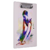 ピンクバレリーナウォーターカラーコンテンポラリーアート クリップボード (右)