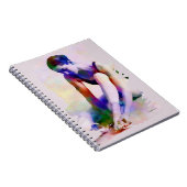 ピンクバレリーナウォーターカラーコンテンポラリーアート ノートブック (右側)