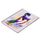 ピンクバレリーナウォーターカラーコンテンポラリーアート ノートブック (左側)