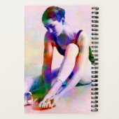 ピンクバレリーナウォーターカラーコンテンポラリーアート ノートブック (裏面)