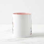 ピンクバレリーナウォーターカラーコンテンポラリーアート マグカップ (中央)