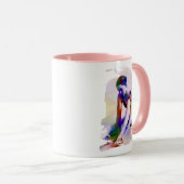 ピンクバレリーナウォーターカラーコンテンポラリーアート マグカップ (正面右)
