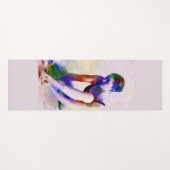 ピンクバレリーナウォーターカラーコンテンポラリーアート ヨガマット (正面(横))