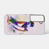 ピンクバレリーナウォーターカラーコンテンポラリーアート SAMSUNG GALAXYケース (裏面横)
