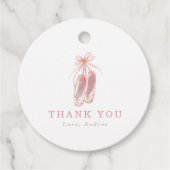 ピンクバレリーナシューズ誕生日パーティーありがとう フェイバータグ (正面)