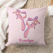 ピンクバレリーナスリッパエレガントダンスアート クッション (ブランケット)