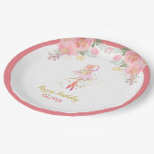 ピンクバレリーナバースデーパーティーシャワーカスタム ペーパープレート (アングル)