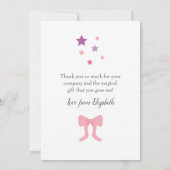 ピンクバレリーナバースデーパーティー サンキューカード (裏面)