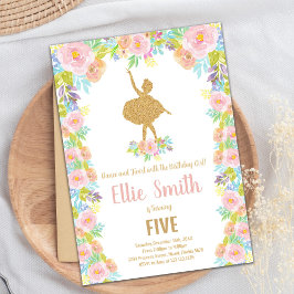 ピンクバレリーナパーティーテーマfor Girls 招待状