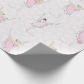 ピンクバレリーナピンクハートガールダンサー ラッピングペーパー (角)