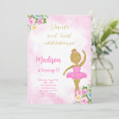 ピンクバレリーナ招待状 招待状 (スタンド正面)