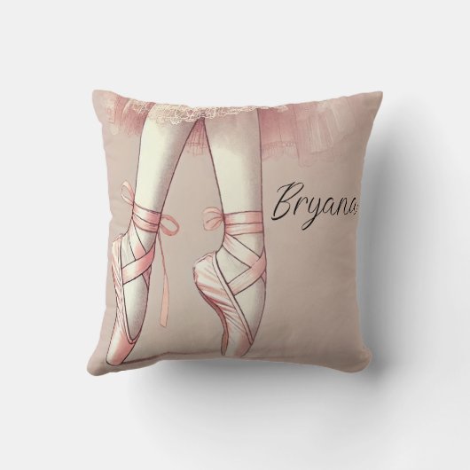 ピンクバレリーナ指先誕生日パーティー クッション (裏面)