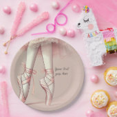 ピンクバレリーナ指先誕生日パーティー ペーパープレート (パーティー)