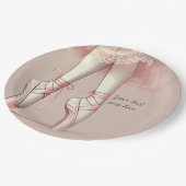 ピンクバレリーナ指先誕生日パーティー ペーパープレート (アングル)