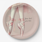 ピンクバレリーナ指先誕生日パーティー ペーパープレート (正面)