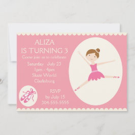 ピンクバレリーナ誕生パーティー 招待状