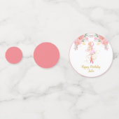 ピンクバレリーナ誕生日パーティーお願い コンフェッティ (正面)