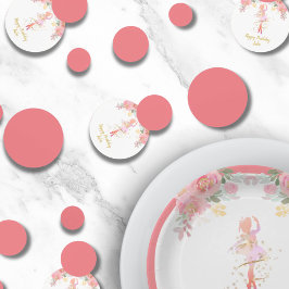 ピンクバレリーナ誕生日パーティーお願い コンフェッティ