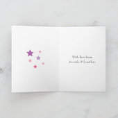 ピンクバレリーナ誕生日パーティーグリーティング カード (内部)