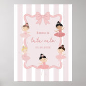 ピンクバレリーナ誕生日パーティー歓迎ポスター ポスター (正面)