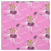ピンクバレリーナ踊り名前をカスタムする布 ファブリック (見本)