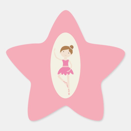 ピンクバレリーナ1スターシール 星シール (正面)