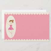 ピンクバレリーナ1文房具 便箋 (正面/裏面)