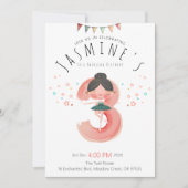 ピンクバレリーナ3rdバースデーガール 招待状 (正面)