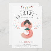 ピンクバレリーナ3rdバースデーガール 招待状 (正面/裏面)