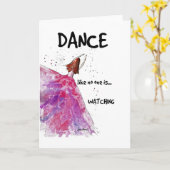 ピンクバレリーナ、ダンス引用文、アートカード カード (黄色い花)