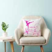 ピンクバレリーナ&ミュージックノートウェーブ装飾用クッション クッション (椅子)