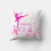 ピンクバレリーナ&ミュージックノートウェーブ装飾用クッション クッション (裏面)