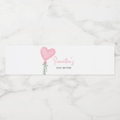 ピンクバレンタインのバルーンベビーシャワー ペットボトルラベル (シングルラベル)