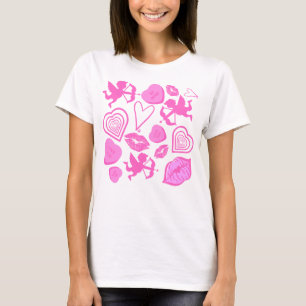 ピンクバレンタインの模様 Tシャツ