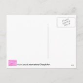 ピンクバレンタインの赤いハートの波 シーズンポストカード (裏面)