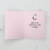 ピンクバレンタインオールドイングリッシュシープドッググレー1おもしろい カード (内部)