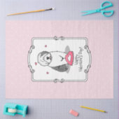 ピンクバレンタインオールドイングリッシュシープドッググレー1おもしろい 薄葉紙 (クラフト)