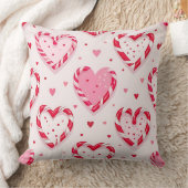 ピンクバレンタインキャンディハートのシェード クッション (ブランケット)