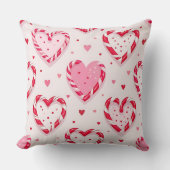 ピンクバレンタインキャンディハートのシェード クッション (正面)